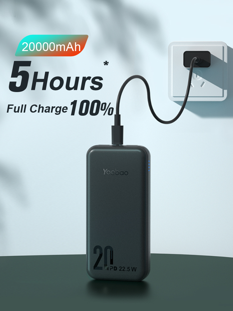 Yoobao Q20 20000mah High-capacity Power Bank Pd Fast Charging Flash Charging Three Output Dual Input Compact Portable Power Bank