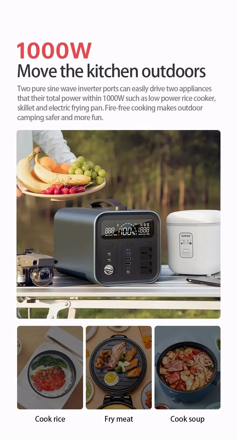yoobao en1000s power station is easy for move the kitchen outdoors