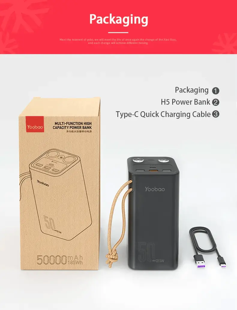 Yoobao Power Bank H5 Packaging